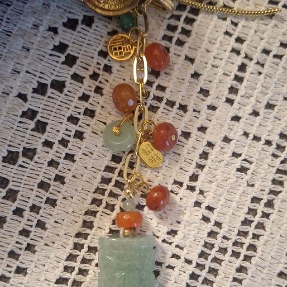 Gemstone And Gold Keychain/Handbag Charm - Picture 7 of 10